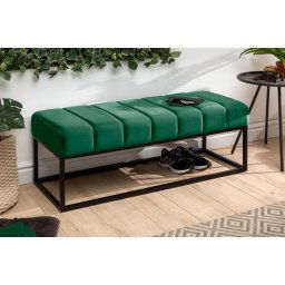 LuxD Dizajnová lavica Halle 110 cm zamat - smaragdová zelená