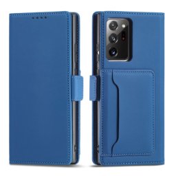 MG Magnet Card knižkové kožené puzdro na Samsung Galaxy S22 Ultra, modré