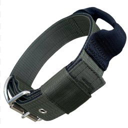 Obojok nylonový 4cm s rúčkou taktický - Khaki