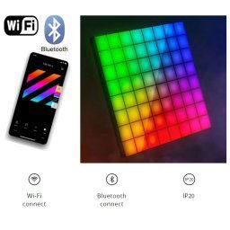 LED svietiaci smart štvorec prídavný 3x (20x20cm) - Twinkly Squares RGB + BT + Wi-Fi