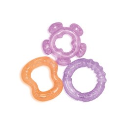 Baby Care chladiace hryztko - 3 ks - fialov, pink a oranov