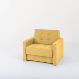 Drevona, Kreslo s rozkladom a úložným priestorom, látka žltá, LARA I