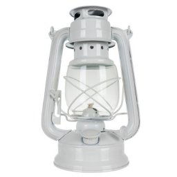 Petrolejová kovová lampa 24 cm biela