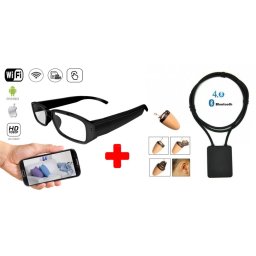 SET - Spy okuliare Wifi s FULL HD kamerou + Spy slúchadlo