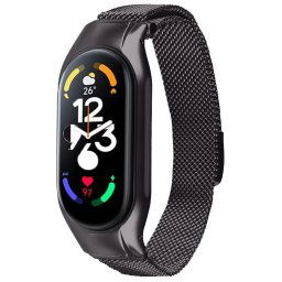 Tactical 828 Loop Magnetický Kovový Remienok pre Xiaomi Mi Band 7 Black 8596311191138