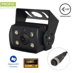 Zadná cúvacia kamera AHD vodotesná IP67 s FULL HD + 4 výkonné LED biele svetlá