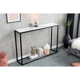 LuxD Dizajnová konzola Latrisha 110 cm biela - vzor mramor