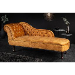LuxD Dizajnová leňoška Chesterfield horčicový zamat