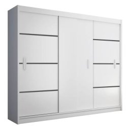 Kondela Skriňa, 250cm, kombinovaná, biela, čierna, MERINA 250