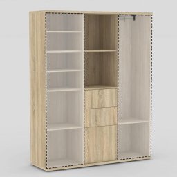 Drevona, 3-dielna skriňa, 149cm, viac farieb, REA ALBERTA 06A