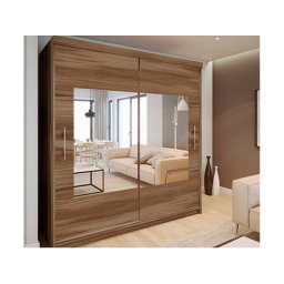 Skriňa, 203cm, kombinovaná, lefkas ciemny, zrkadlo, SINO III 203