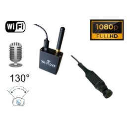 Širokouhlá mini pinhole kamera FULL HD 130° uhol + audio - Wifi DVR modul pre live prenos