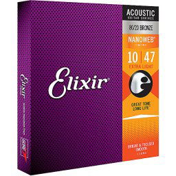 Struny na akustickú gitaru 10-47 NANOWEB Anti-rust Elixír