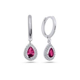 Olivie Strieborné náušnice KVAPKA RUBY 7148