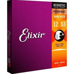 Struny na akustickú gitaru 12-53 NANOWEB Phosphor Bronze Elixír