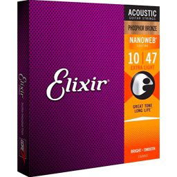 Struny na akustickú gitaru 10-47 NANOWEB Phosphor Bronze Elixír
