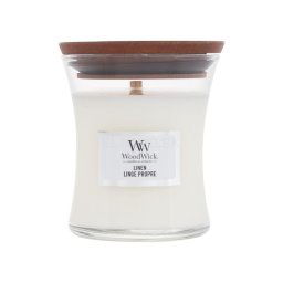 WoodWick Linen, Vonná Sviečka 85g