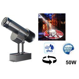 GOBO projektor rotačný vodeodolný - LED projektor 50W projekcia loga do 10M