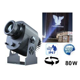 Projekcia loga budovy | chodníky | steny - 80W LED Rotačný gobo projektor loga do 50M