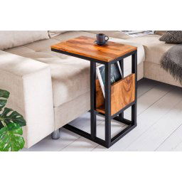 LuxD Dizajnový stôl na notebook s úložným priestorom Maliha 45 cm Sheesham