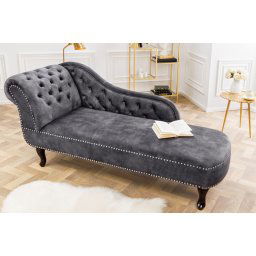 LuxD Dizajnová leňoška Chesterfield 170 cm sivý zamat