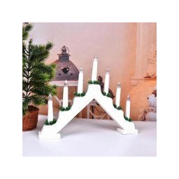 Adventný svietnik WHITE WOOD 7 LED