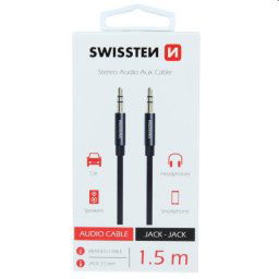 Audio adaptér Swissten JackJack 1.5m, čierny 73501101