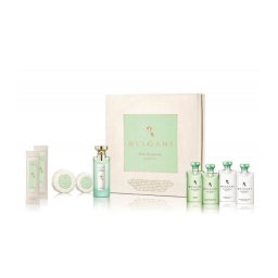 Bvlgari Eau Parfumée au Thé Vert, Kolínska voda 75ml + čistiace obrúsky 2x 12g + sprchovací a vlasový gél 75ml + vlasový kondicionér 75ml + telový krém 75ml + mydlo 50g + mydlo 75g + šampón 75ml