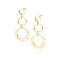Olivie Dlhé strieborné náušnice KRUHY GOLD 7193