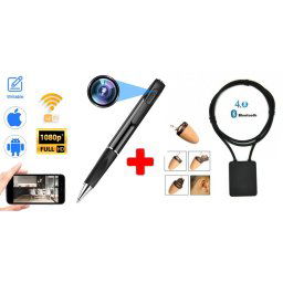 SET - Spy pero s kamerou WiFi (P2P) + FULL HD + Spy slúchadlo