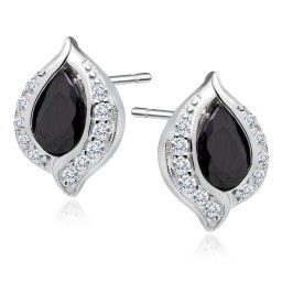 Olivie Strieborné náušnice LUNA BLACK 7324