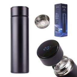 Termohrnček SMART LCD 500 ml čierny + Možnosť GRAVÍROVANIA