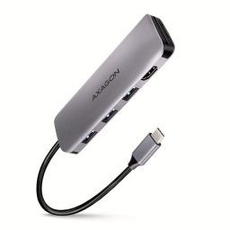 AXAGON HMC-HCR3A, USB 3.2 Gen 1 hub, 3x USB-A porty, HDMI 4k30Hz, SDmicroSD, USB-C kábel 20cm HMC-HCR3A