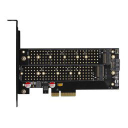 AXAGON PCEM2-D, PCIe x4 - M.2 NVMe M-key + SATA B-key slot adaptér, vr. LP PCEM2-D