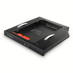 AXAGON RSS-CD09 rámček pre 2.5" SSDHDD do DVD slotu, 9.5 mm, LED, hliník RSS-CD09