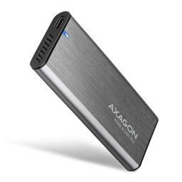 AXAGON EEM2-SG2, USB-C 3.2 Gen 2 - M.2 NVMe a SATA SSD kovový RAW box, bez skrutiek, strieborný EEM2-SG2