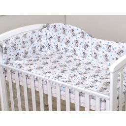 Mama Kiddies Baby Bear 5-dielna detsk posten bielize s mantinelom 180, v sivej farbe so vzorom medvedka