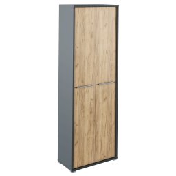 Kondela Vysoká skriňa s policami, grafit/dub artisan, RIOMA NEW TYP 05