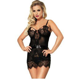 SUBBLIME FRINGED CHEMISE BLACK S/M (S/M)