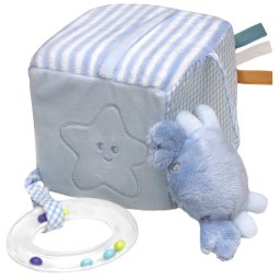 Baby Bruin Plyov kocka s 3D morskmi zvieratkami - 10 10 10 cm - modr