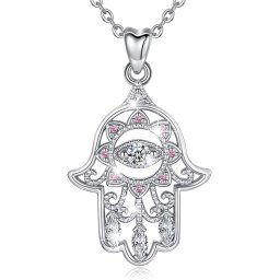 Olivie Strieborný náhrdelník HAMSA 5598