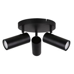 Candellux Čierne stropné svietidlo Colly pre žiarovku 3x GU10 s guľatou základňou 98-01672