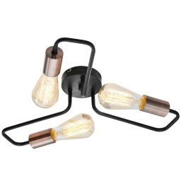 Candellux Čierne stropné svietidlo Herpe pre žiarovku 3x E27 33-66916