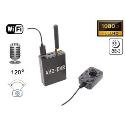 Širokouhlá 120° pinhole FULL HD kamera + audio + 4 nočné IR LED + WiFi DVR modul pre live prenos