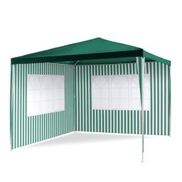 Záhradný párty stan - zelený 3 x 3 m + 2 bočné steny