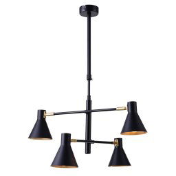 Candellux Čierno-zlatý závesný luster Less pre žiarovku 4x E14 34-72689