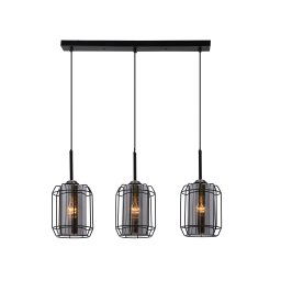 Candellux Čierny závesný luster Jonera pre žiarovku 3x E27 33-08435