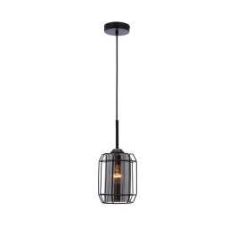 Candellux Čierny závesný luster Jonera pre žiarovku E27 31-08428