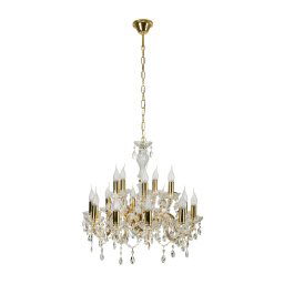 Candellux Zlatý krištáľový luster Maria Teresa pre žiarovku 15x E14 30-95810