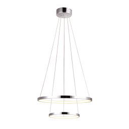 Candellux Chrómové závesné LED svietidlo Lune okrúhly 50cm 40W 32-64769